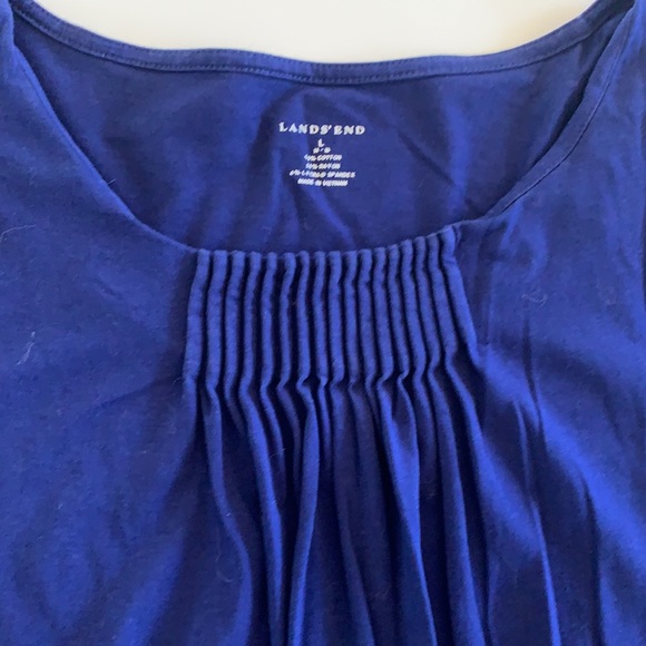 Lands’ End Ruched Neck, Long-Sleeved T-Shirt - Picture 2 of 3